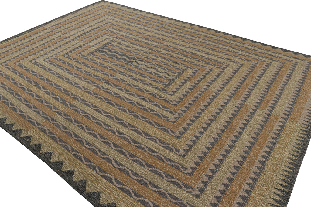 Scandinavian Style Rug With Polychromatic Geometric Patterns