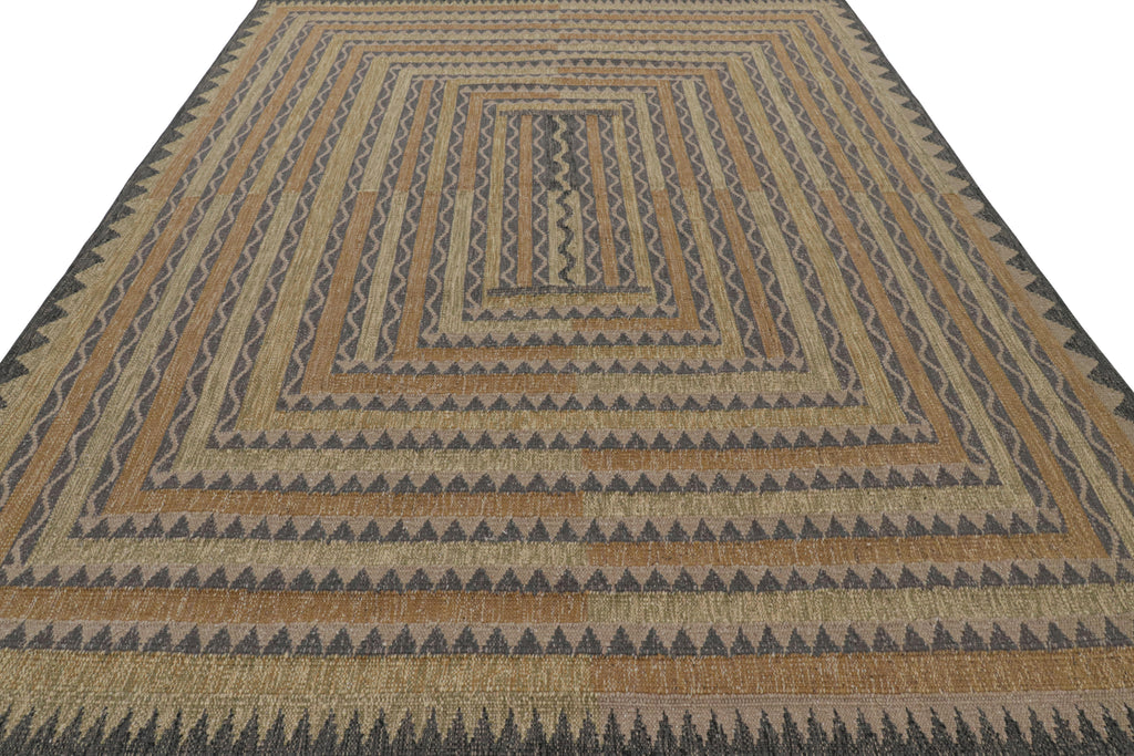 Scandinavian Style Rug With Polychromatic Geometric Patterns