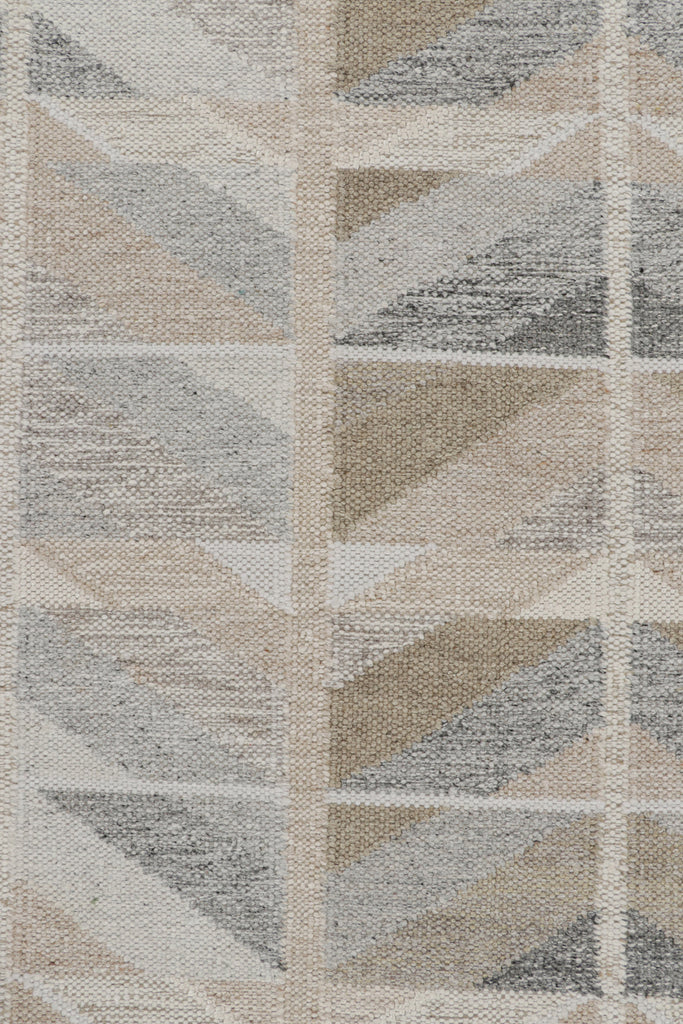 Scandinavian Rug With Beige Brown Geometric Patterns