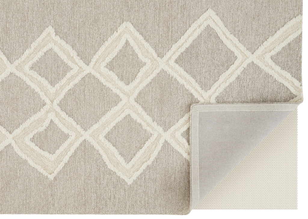 Anica Transitional Geometric Gray Ivory Area Rug (5' x 8')