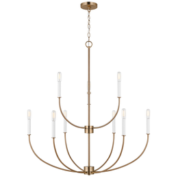 Greenwich Nine Light Chandelier, Satin Brass