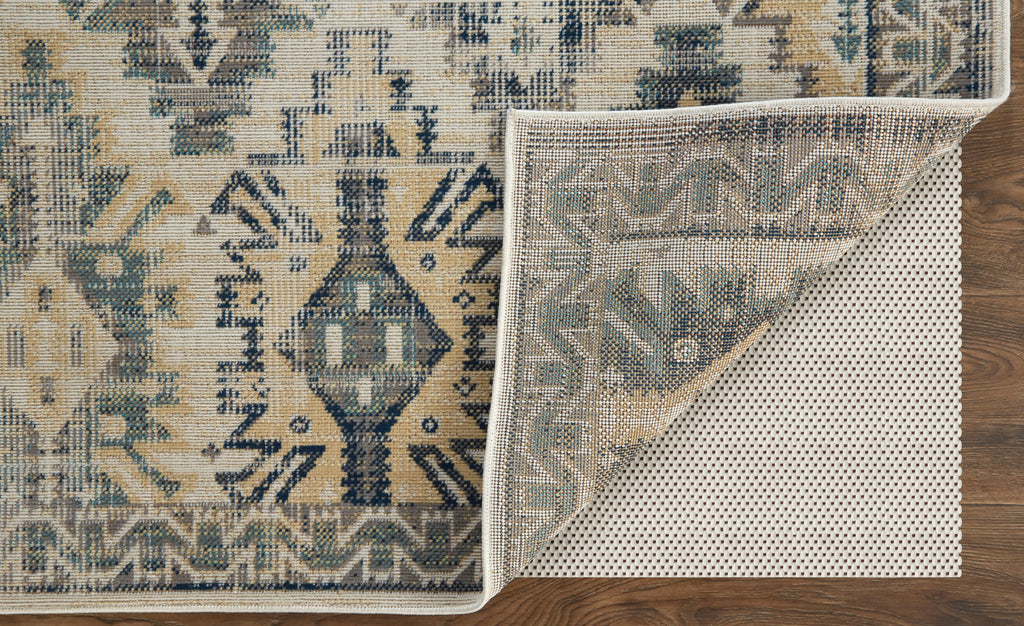 Nolan Transitional Southwestern Green Blue Ivory Area Rug (12'10" x 15')