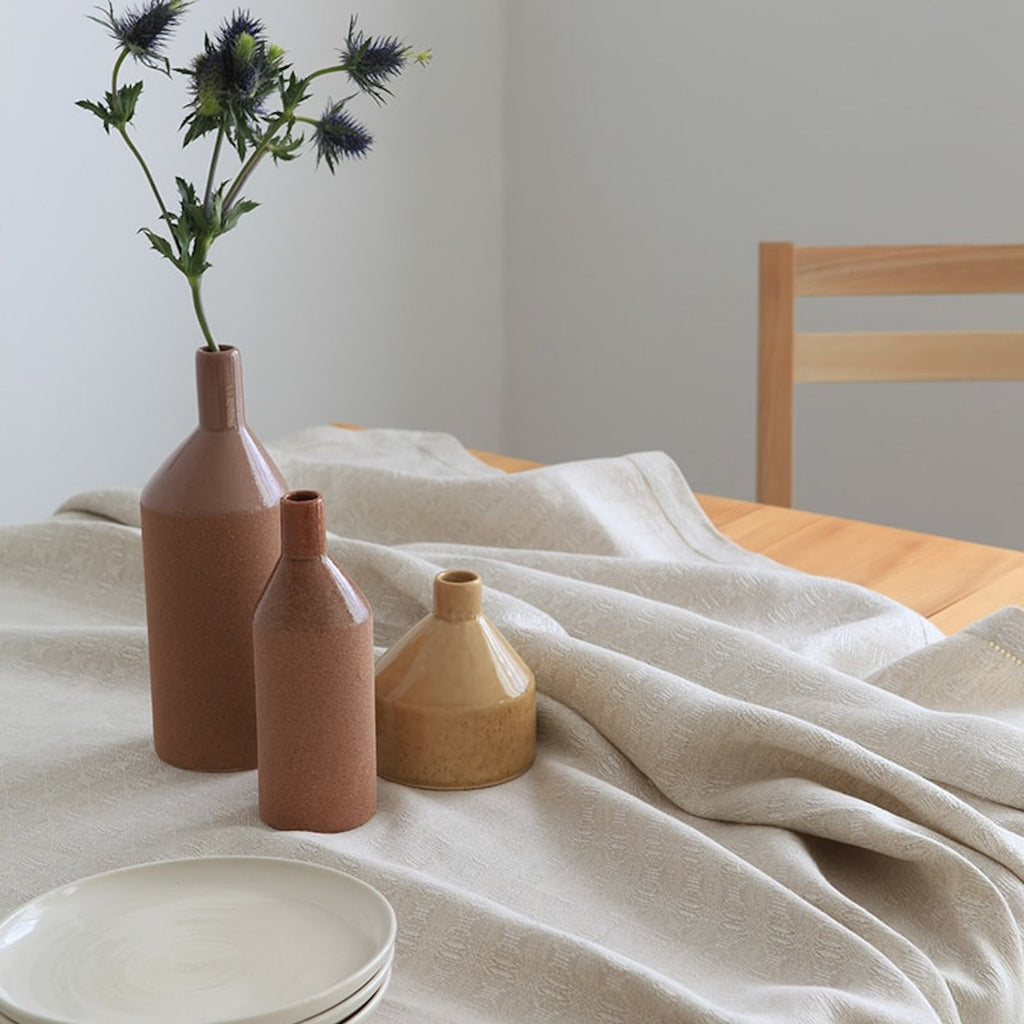 Linen Cloverleaf Tablecloth