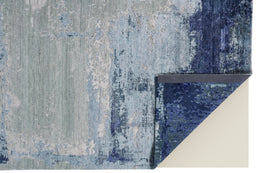 Gemma Modern Abstract Blue Gray Green Area Rug (7'9" x 9'9")