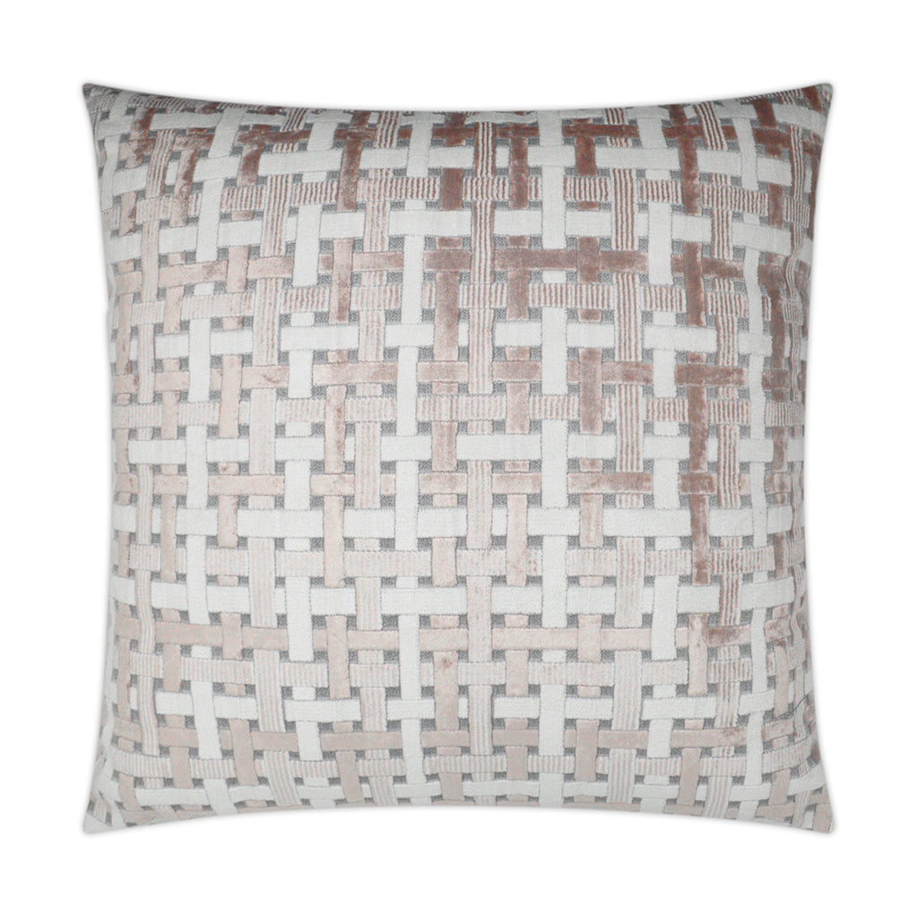 Trellis Velvet Pillow - Blush