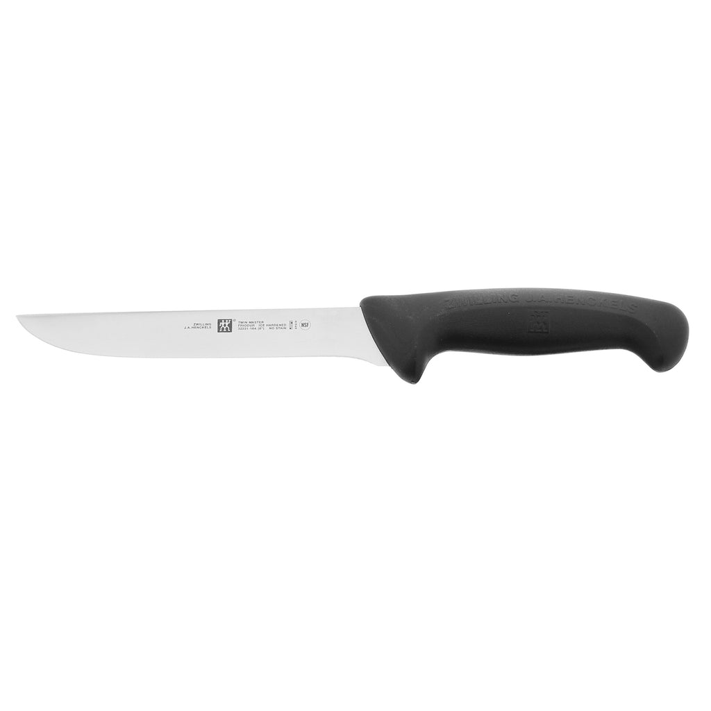 6" Wide Boning Knife - Black Handle Twin Master