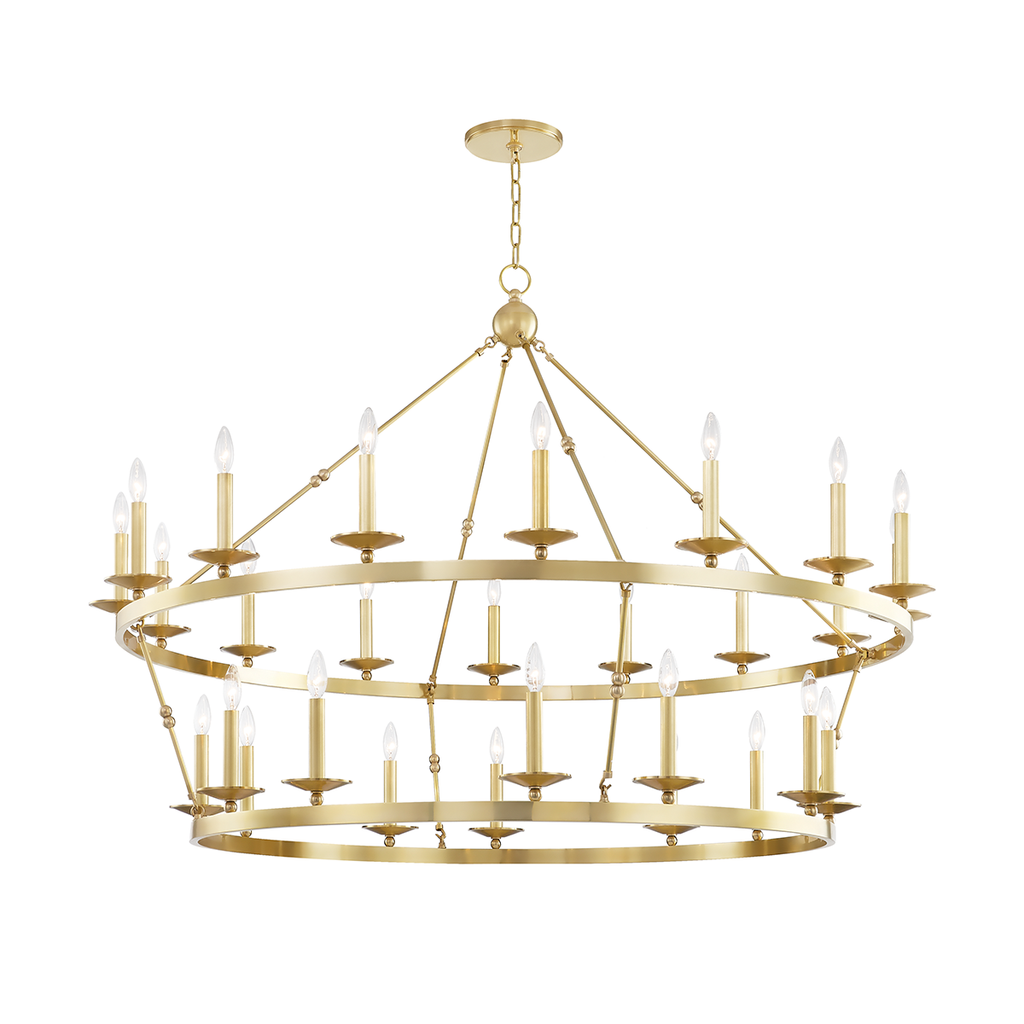 Allendale Chandelier 40" - Aged Brass