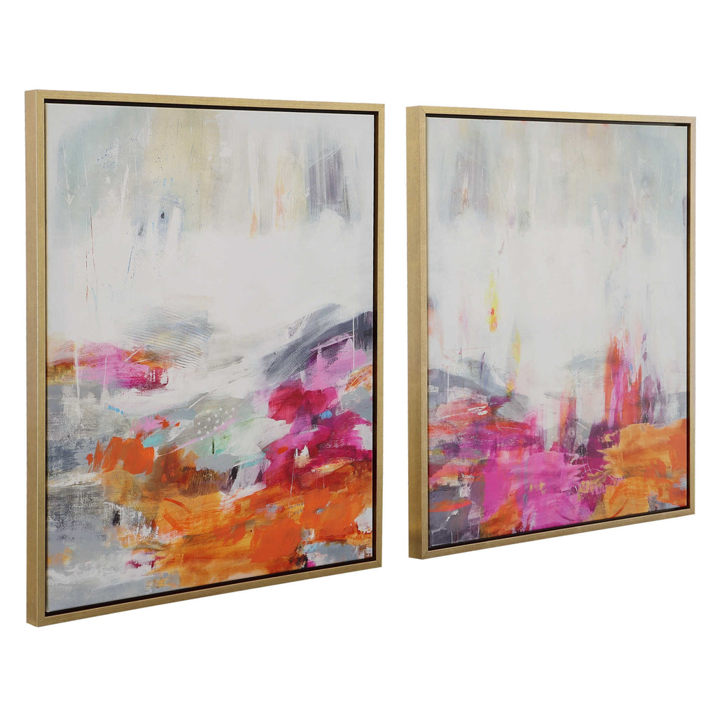 Color Theory Framed Canvases, Set of 2
