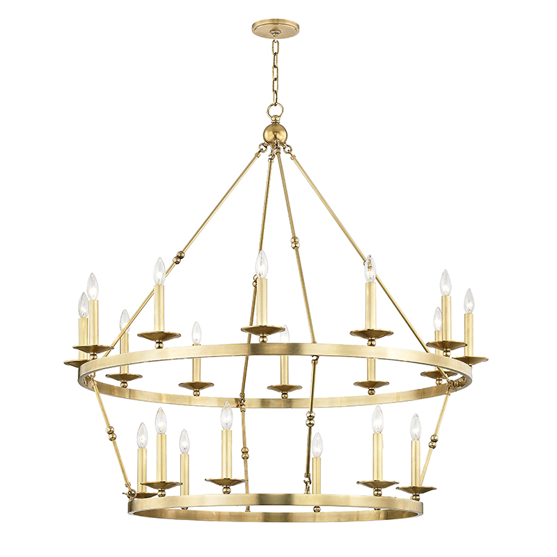 Allendale Chandelier 38" - Aged Brass