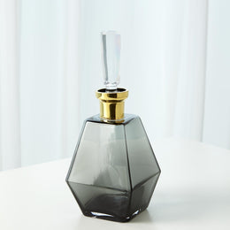 Smoke Decanter with Gold Neck, Smoke Decanter w/Gold Neck