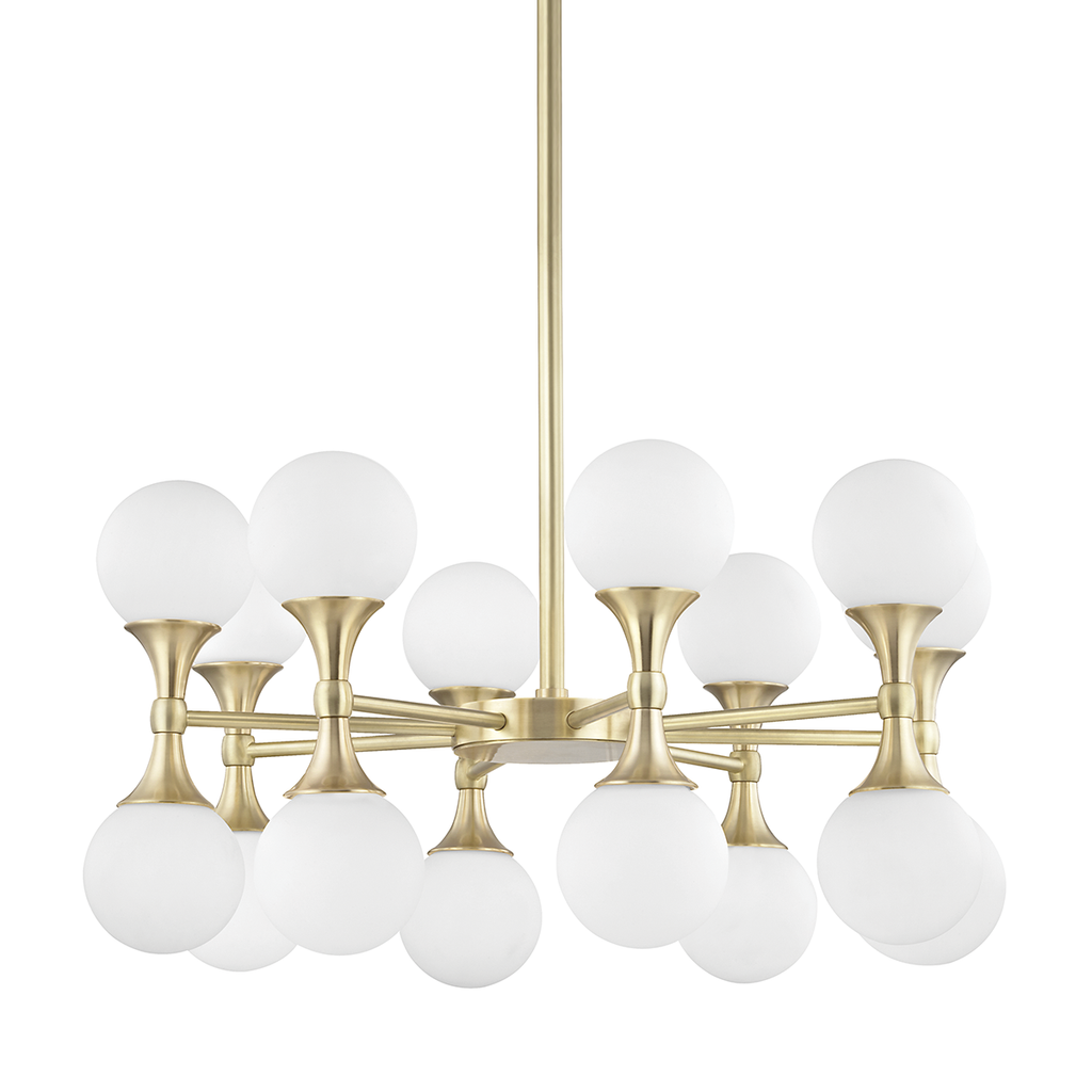 Astoria Chandelier 27" - Aged Brass