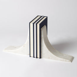 Sleek Bookends, White