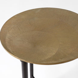 Circle Etched Accent Table : Circle Etched Accent Table (Antique Brass)