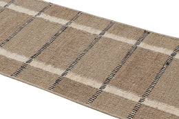 Scandinavian Rug In Brown With Black & White Stripes