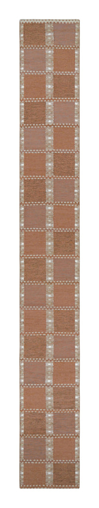 Extra Long Scandinavian Runner Rug with Geometric Patterns