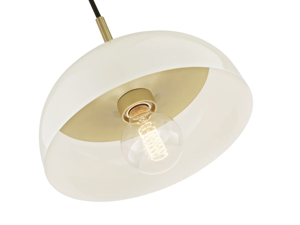 Avery Semi Flush 7" - Aged Brass/Cream