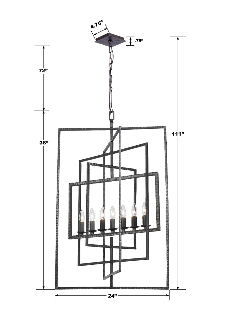 Capri 7 Light Lantern Chandelier