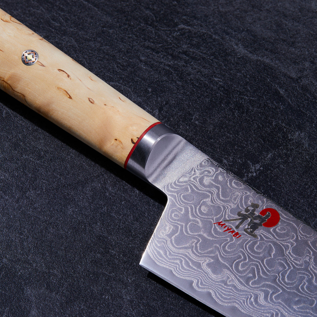 7" Rocking Santoku Knife Birchwood Sg2