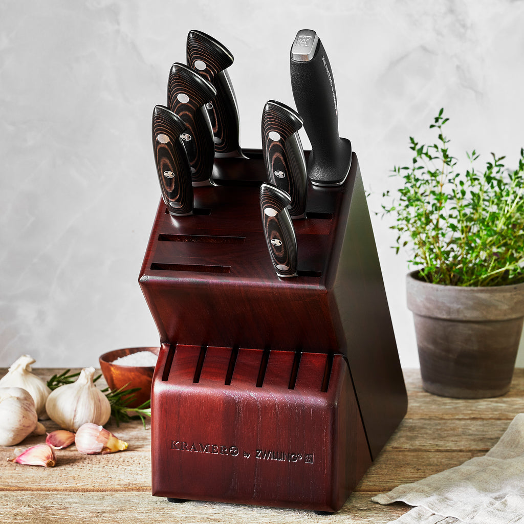 7-Piece Knife Block Set Kramer - Euroline Stainless Damascus Collection