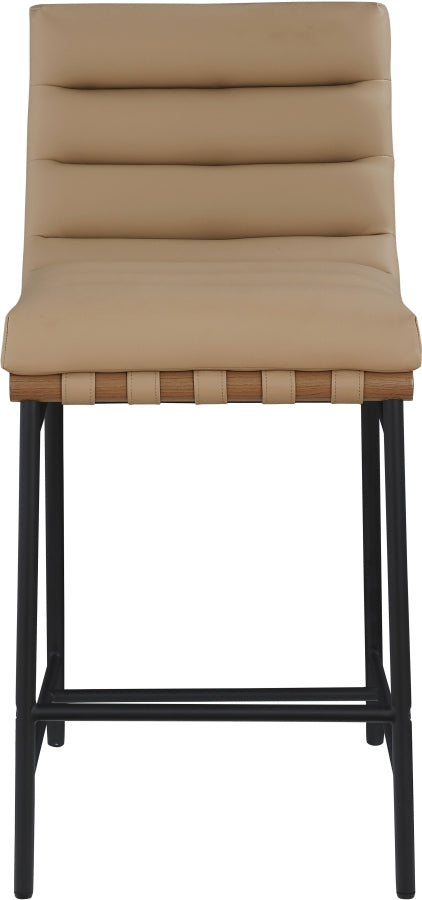 Burke Vegan Leather Counter Stools, Natural