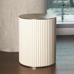 Camille Side Table, White Bronze