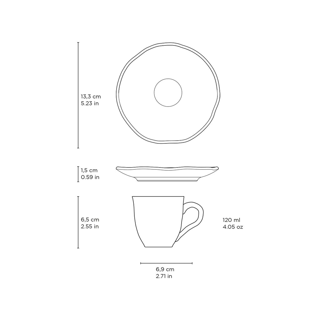 Dijon Coffee Cups & Saucers, Set of 6