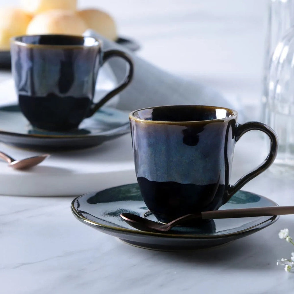 Oceano Coffee Cups & Saucers, Set of 6