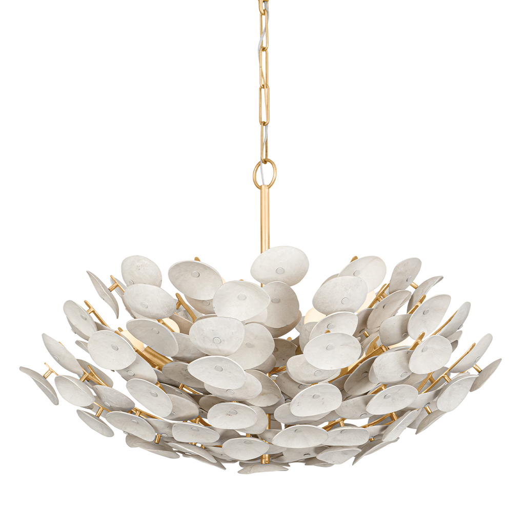 Aimi 9 Light Chandelier - Vintage Gold Leaf, Bulb(s) Included