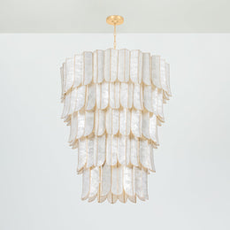 Cartagena Chandelier - Vintage Gold Leaf, 39"