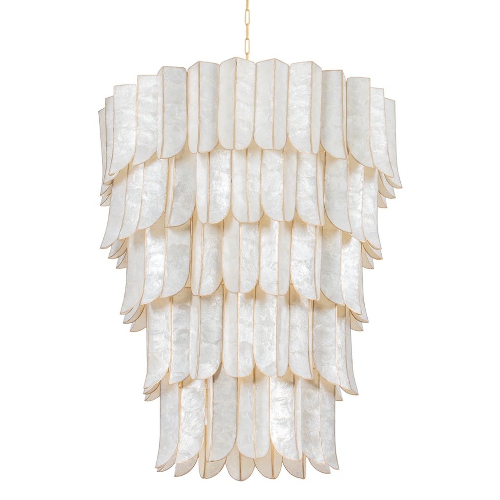 Cartagena Chandelier - Vintage Gold Leaf, 39"