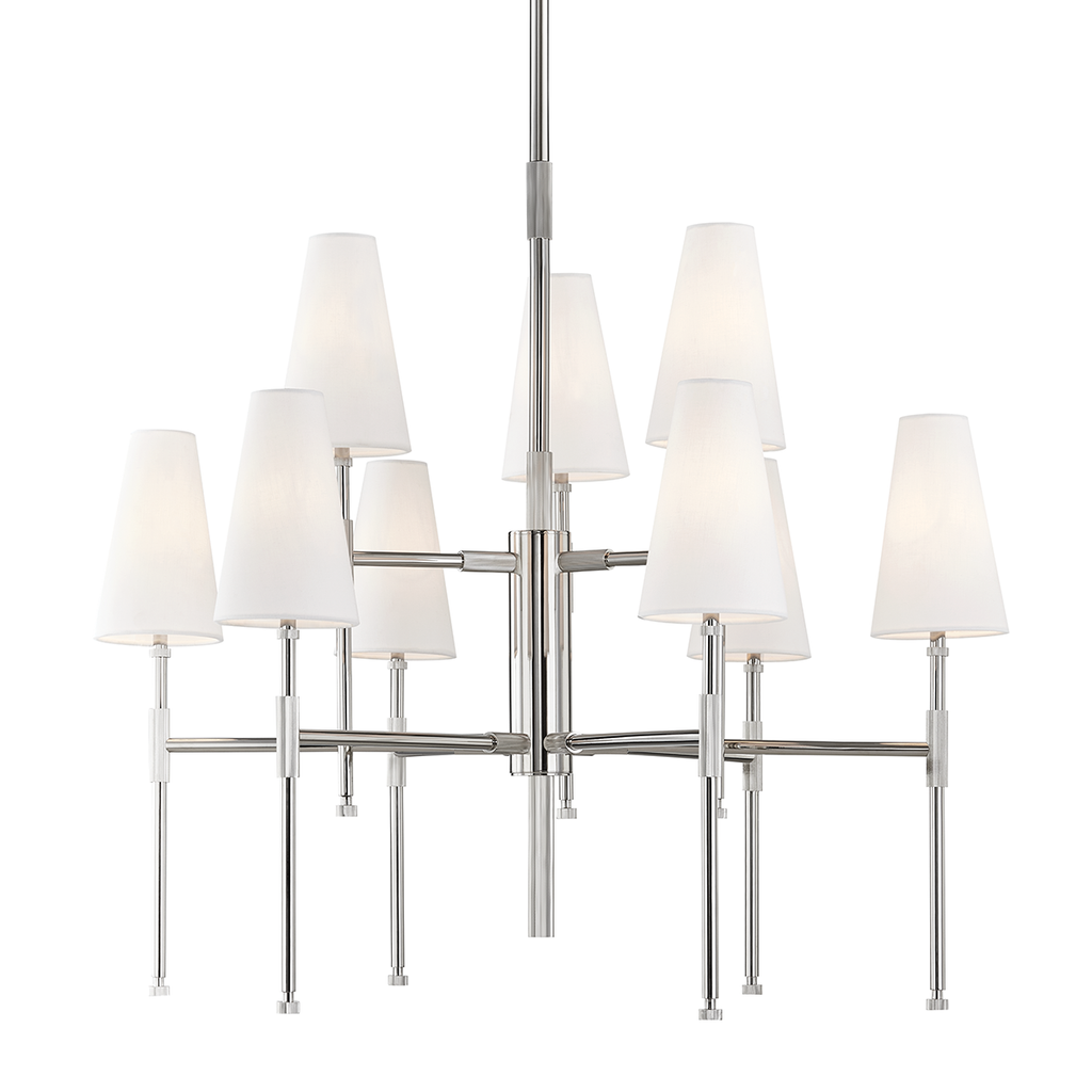 Bowery Chandelier 31" - Polished Nickel