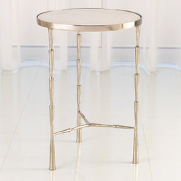 Spike Accent Table : Spike Accent Table (Antique Nickel w/White Marble)