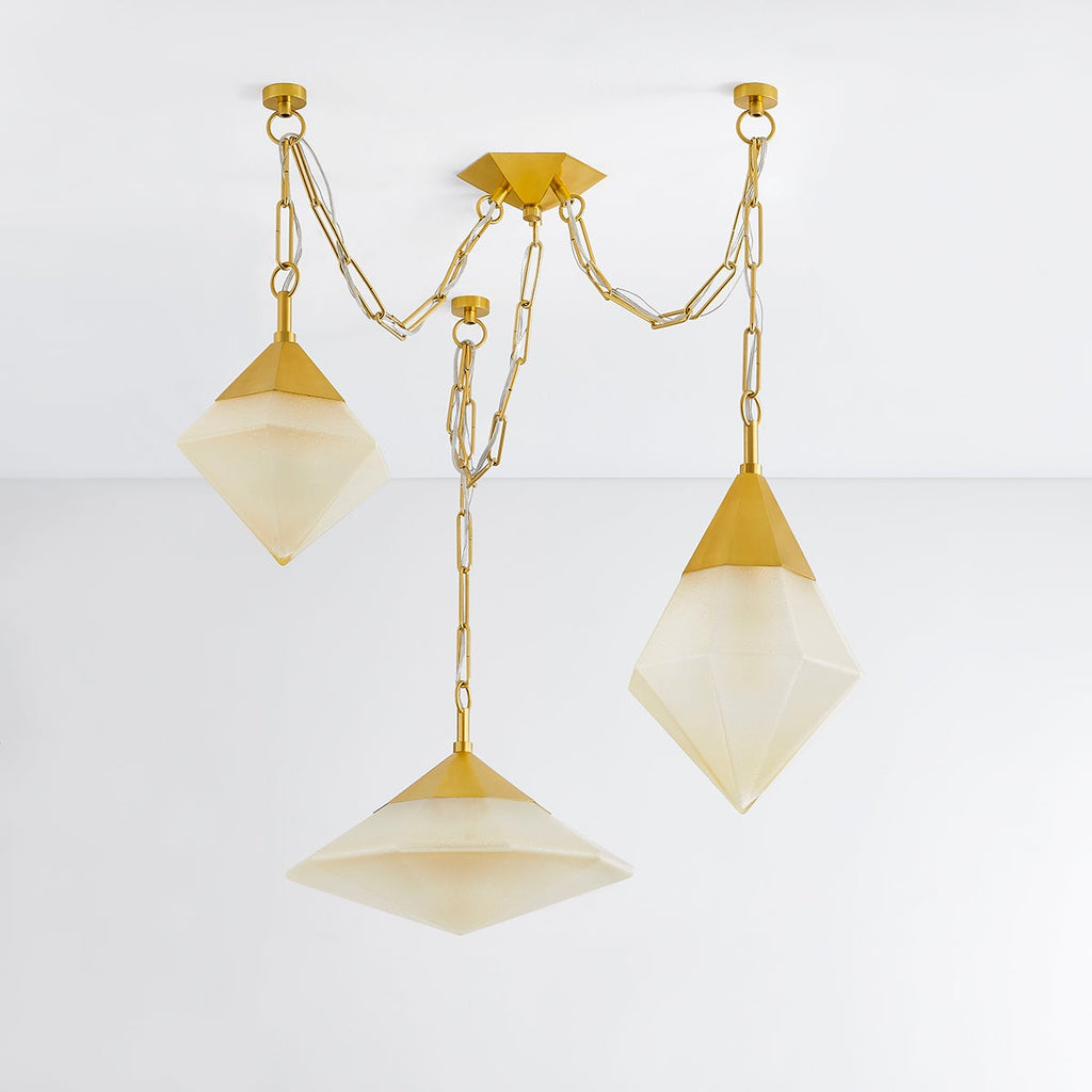 Angelique Chandelier, Vintage Polished Brass