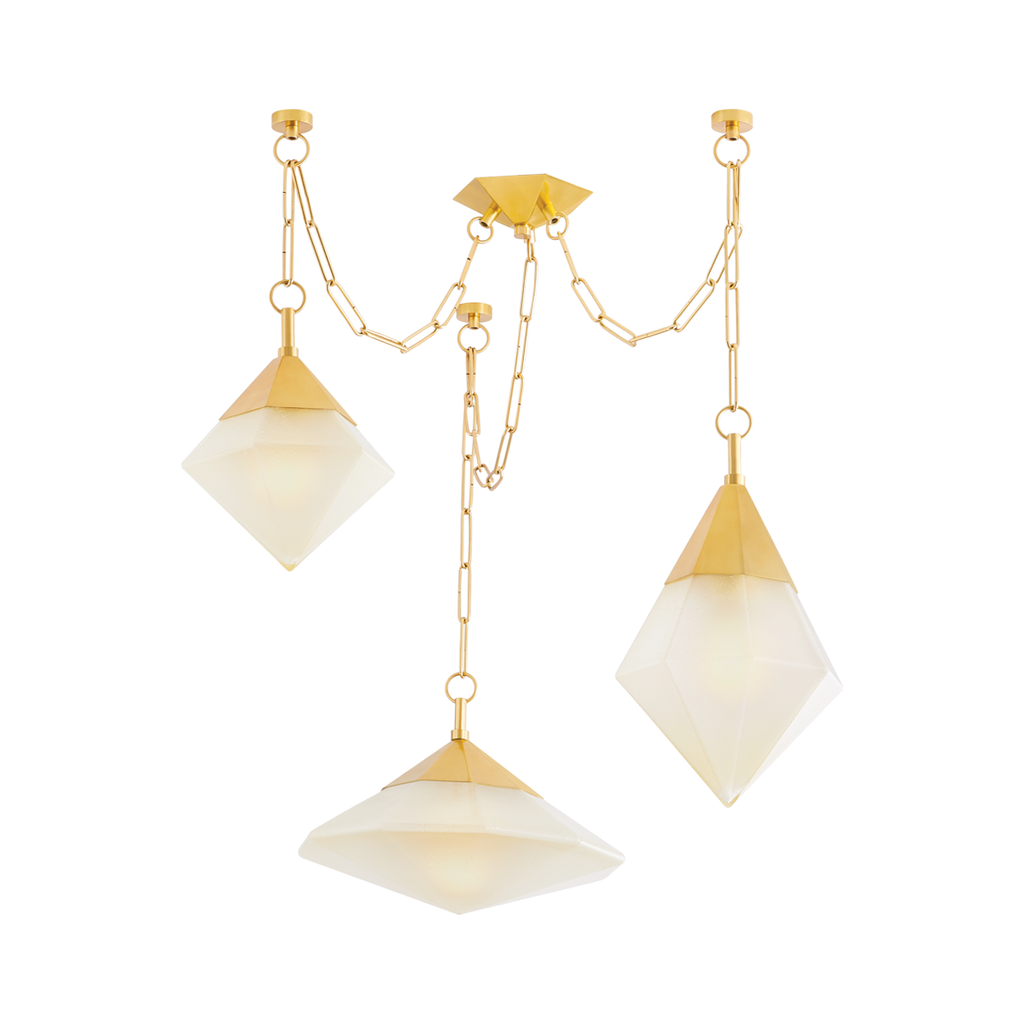 Angelique Chandelier, Vintage Polished Brass