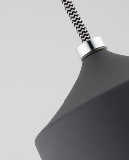 Megan Pendant - Polished Nickel/Matte Black