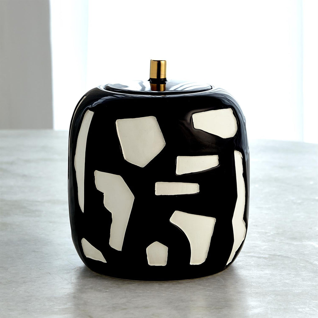 Abstract Jar White & Black