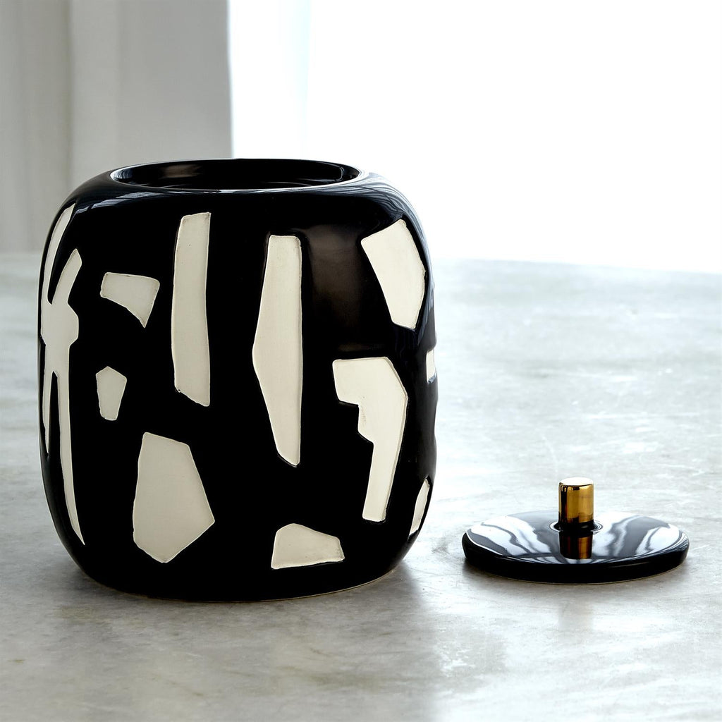 Abstract Jar White & Black