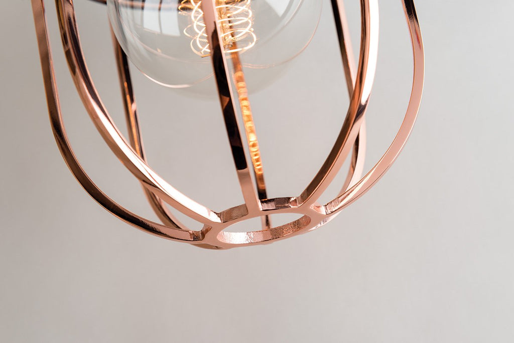 Haley Pendant - Polished Copper/Dusk Black