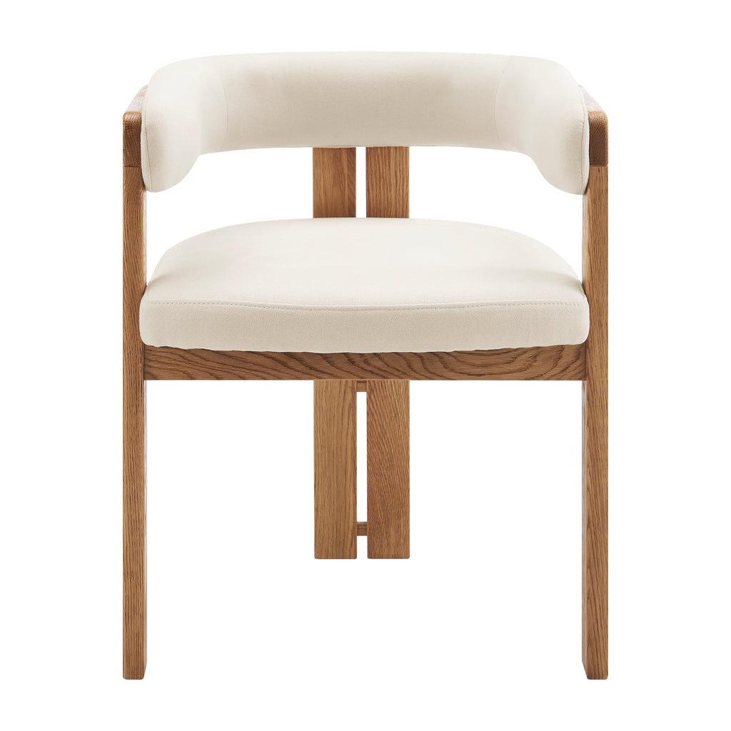 Blixa Armchair in Natural with Beige Fabric Seat