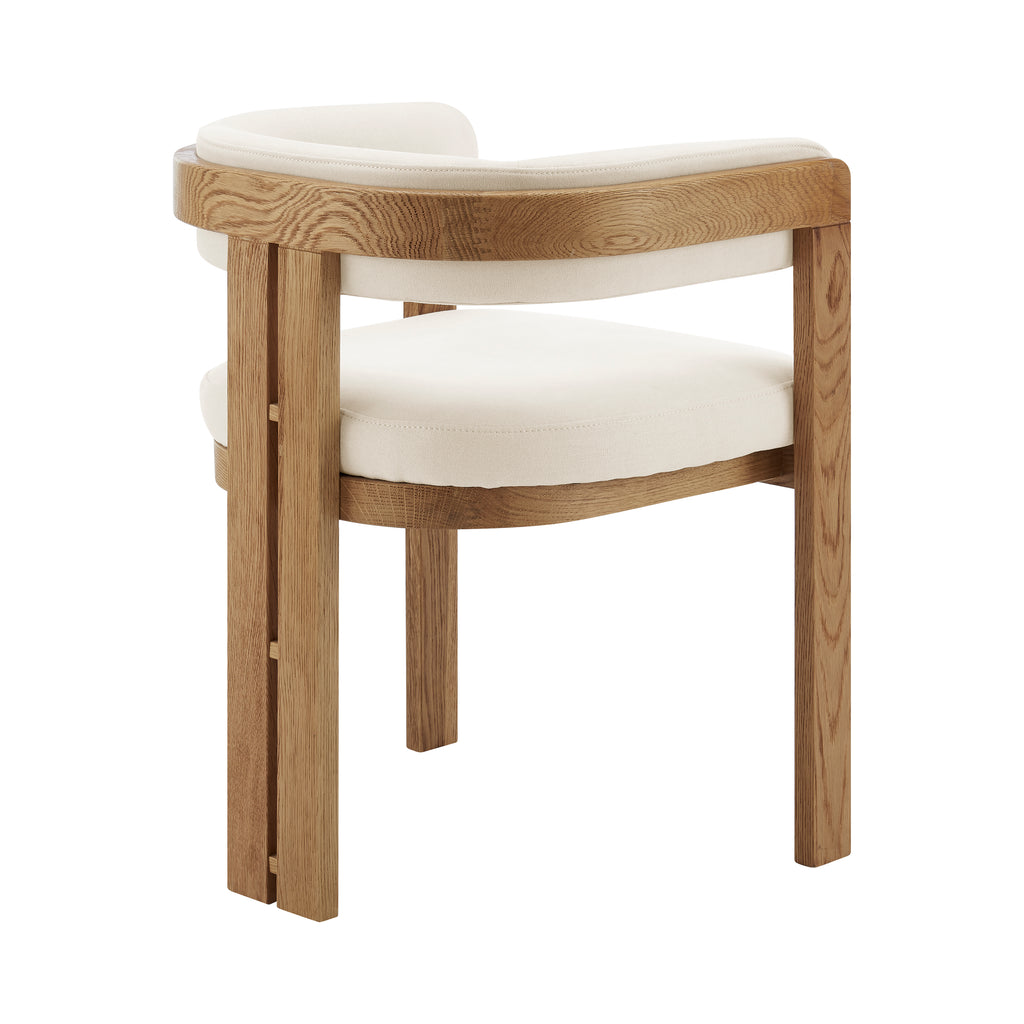 Blixa Armchair in Natural with Beige Fabric Seat