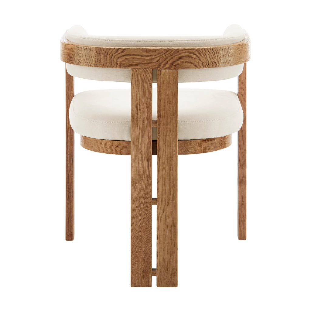 Blixa Armchair in Natural with Beige Fabric Seat