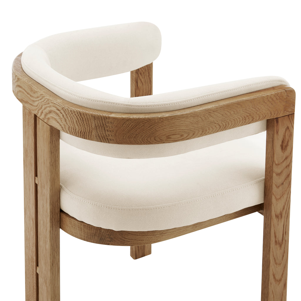 Blixa Armchair in Natural with Beige Fabric Seat