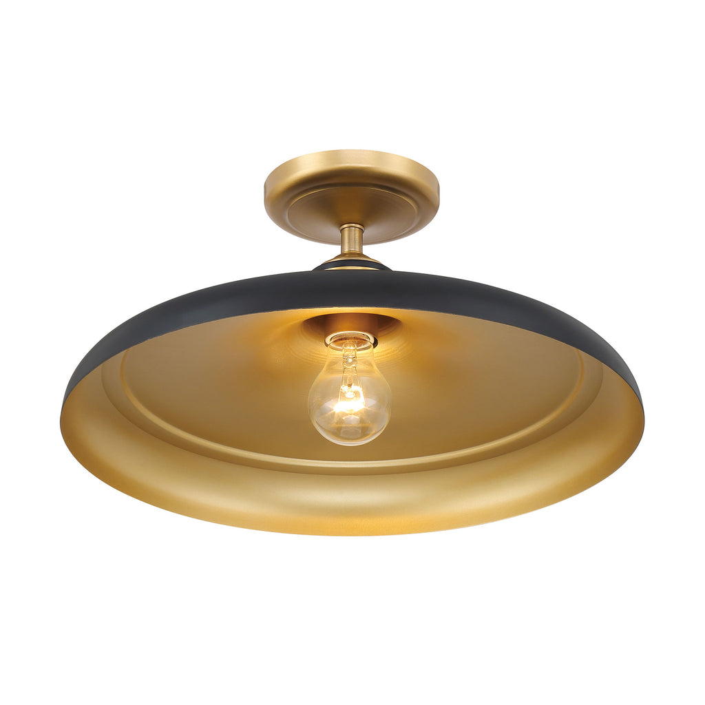 Crowne - 1 Light Semi Flush, Legacy Brass