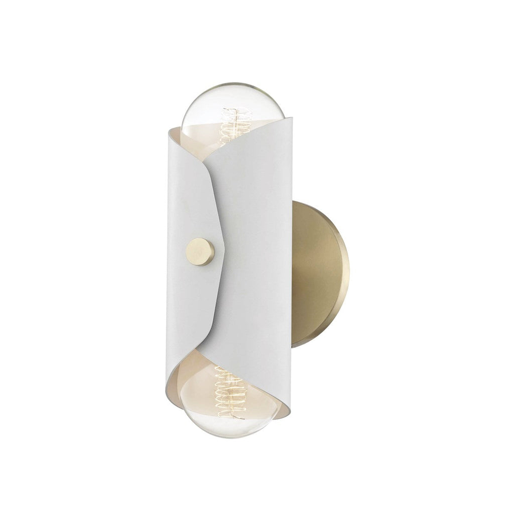 Immo Wall Sconce - Aged Brass/White