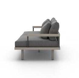 Nelson Outdoor Sofa-95"-Grey/Charcoal