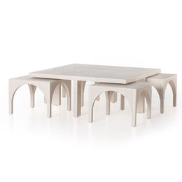 Amara Coffee Table with Nesting Arch Stls-Wht