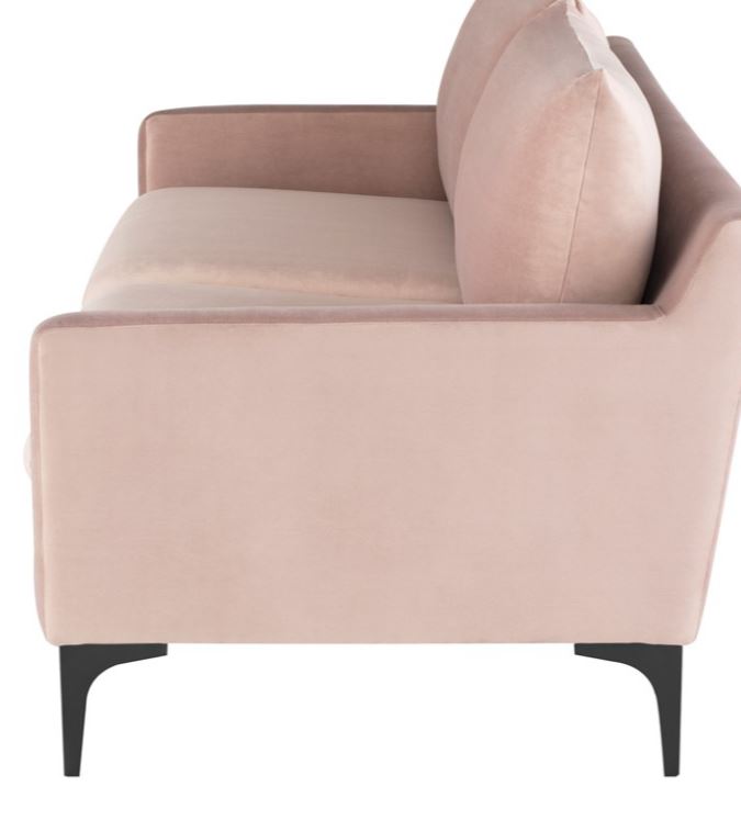 Anders Sofa - Blush with Matte Black Legs