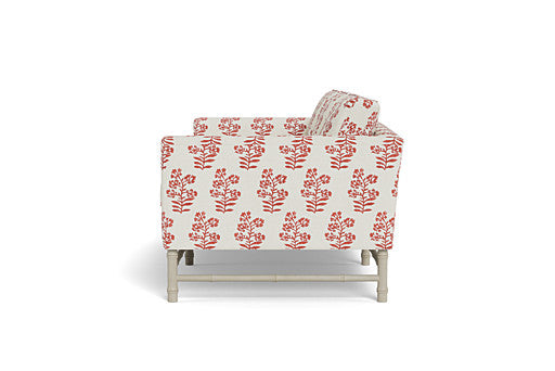 Bamboo Sofa - Floral Blockprint - Red