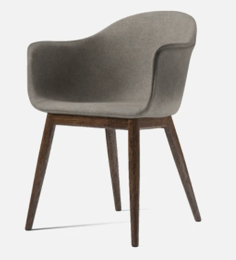 Harbour Dining Chair, Dark Oak Legs, Melange Nap 111 Seat