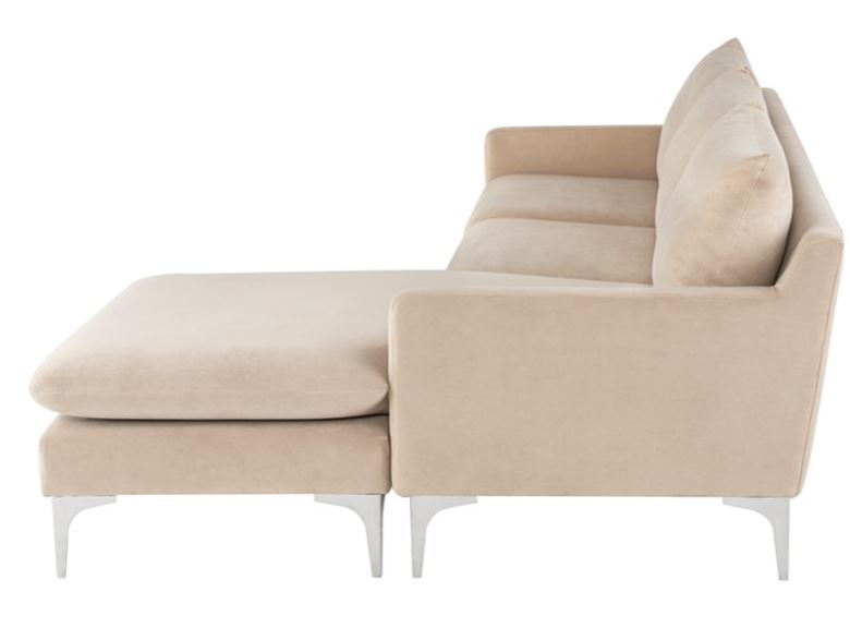 Anders Sectional Sofa - Nude, 117.3in